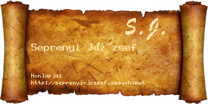 Seprenyi József névjegykártya