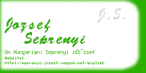 jozsef seprenyi business card